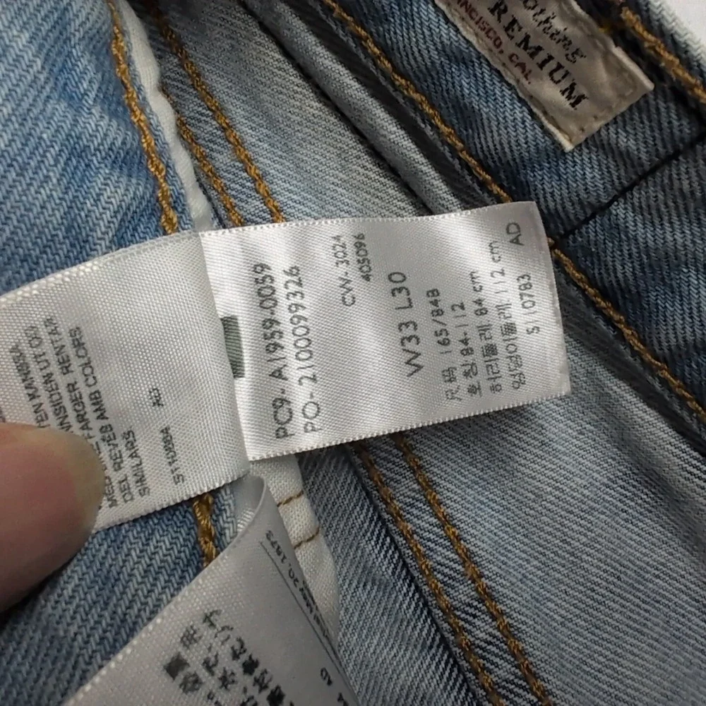 Levis 501 93 Jeans Mens 31x30 Blue Light‎ Wash Straight Button Fly Premium Denim